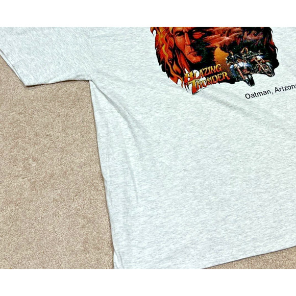 Vintage Thunder Native American Indian Chief Motorcycle Biker T-Shirt Tee 2XL - Picture 2 of 6